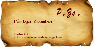 Pántya Zsombor névjegykártya